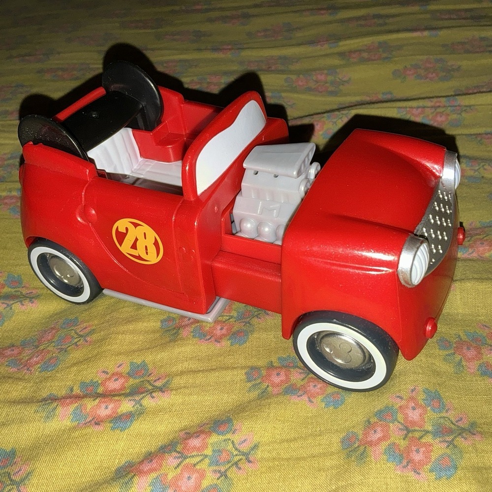 Mickey Mouse Red Race‎ Car Number #28, Mini Car Transforms Hot Rod
